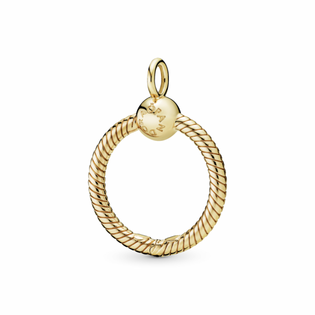 PANDORA náhrdelníkový přívěsek Moments O pozlacený 14-karátovým zlatem 368736C00