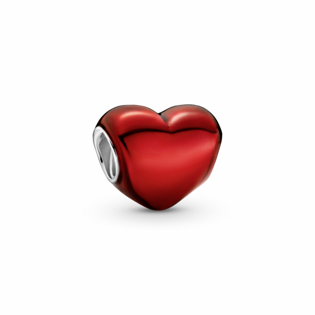 PANDORA přívěsek Metalické červené srdce 799291C02
