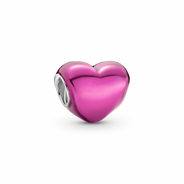 PANDORA přívěsek Metalické růžové srdce 799291C03