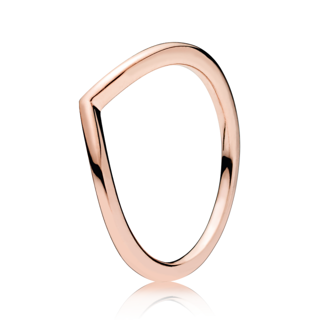 PANDORA prsten pozlacený 14-karátovým růžovým zlatem Lesklé přání 186314
