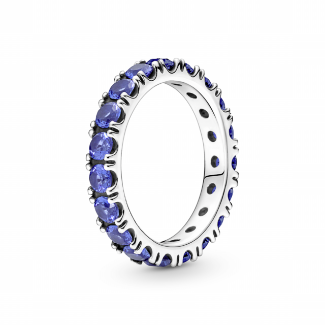 PANDORA prsten Třpytivá nekonečná modrá řada 190050C02