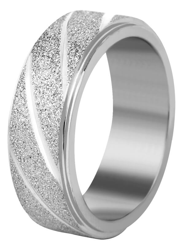 Troli Ocelový snubní prsten stříbrný/třpytivý 