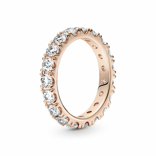 PANDORA prsten pozlacený 14-karátpvým zlatem Třpytivá nekonečná řada 180050C01