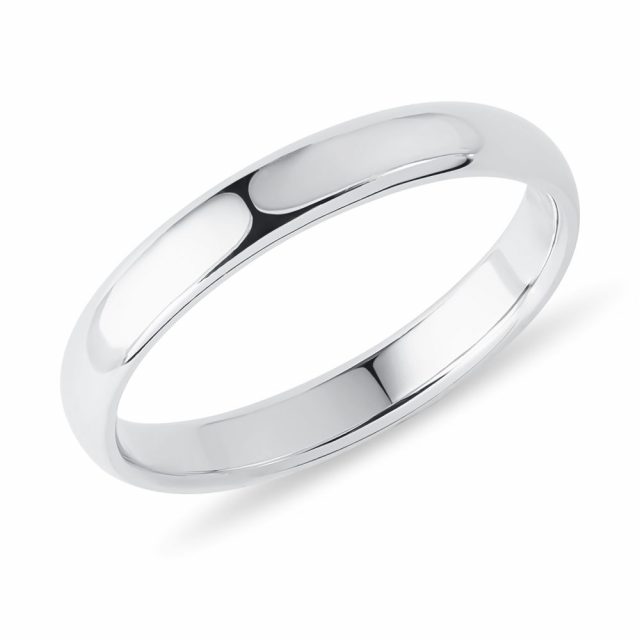 Snubní prsten 3 mm z bílého zlata KLENOTA