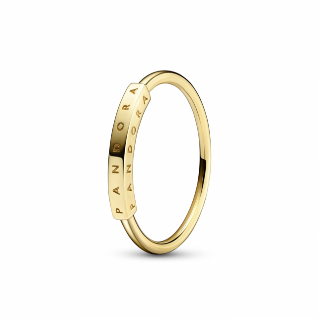 PANDORA zlatý prsten Signature s I-D 152230C00