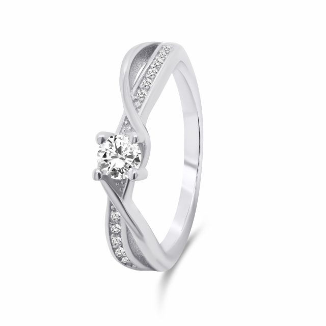 Brilio Silver Okouzlující stříbrný zásnubní prsten RI049W