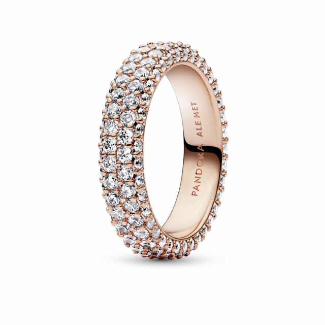 14k Rose gold-plated ring with clear cubic zirconia 182629C01