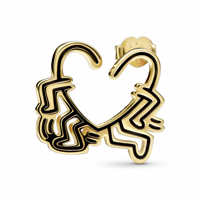 Keith Haring x Pandora jednotlivá náušnice Chodící srdce 262221C01