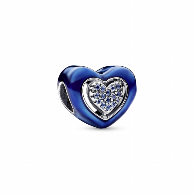 PANDORA přívěsek Otočné modré srdce 792750C01
