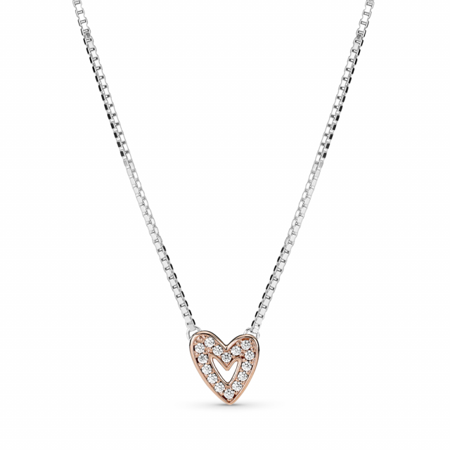 PANDORA náhrdelník Třpytivé srdce nepravidelného tvaru 380089C01