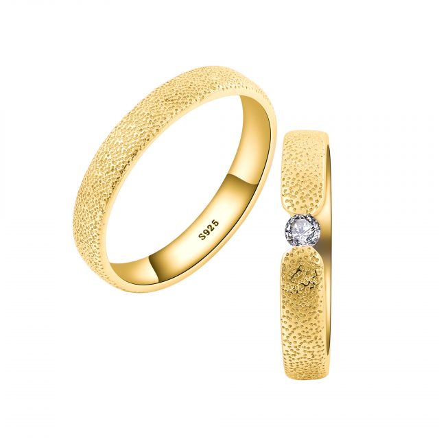 OLIVIE Snubní stříbrný prsten DUET GOLD 7477 , Pohlaví: Pánské