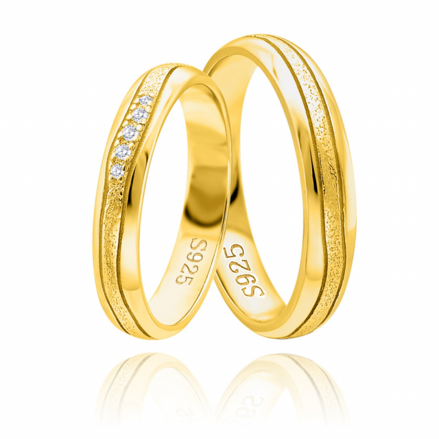 OLIVIE Snubní stříbrný prsten HARMONY GOLD 5924 , Pohlaví: Pánské