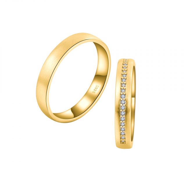 OLIVIE Snubní stříbrný prsten MATTE GOLD 7482 , Pohlaví: Pánské