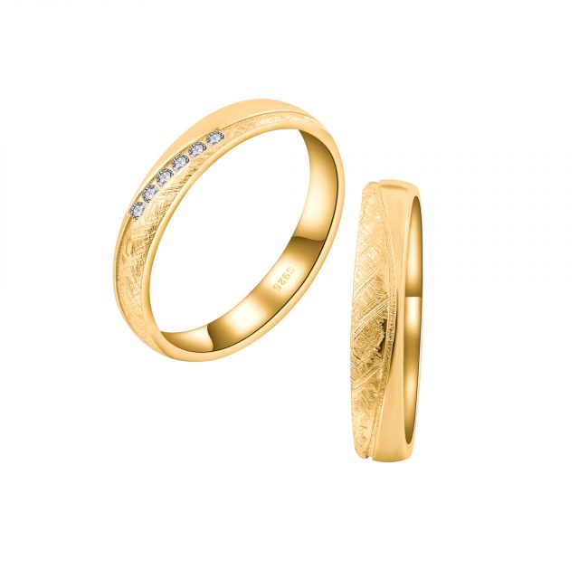 OLIVIE Snubní stříbrný prsten SILVERBOND GOLD 7479 , Pohlaví: Pánské