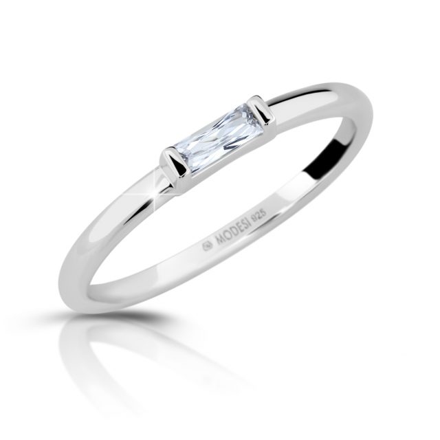 Modesi Minimalistický stříbrný prsten se zirkonem M01012