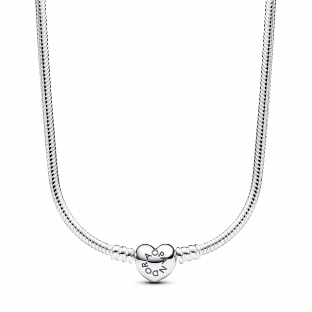 PANDORA náhrdelník se sponou ve tvaru srdce 393091C00