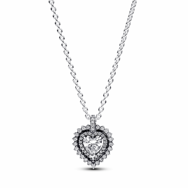 PANDORA náhrdelník s přívěskem se zářivým srdcem 393099C01