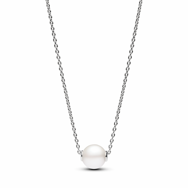 PANDORA Krátký náhrdelník s jednou upravenou sladkovodní kultivovanou perlou 393167C01