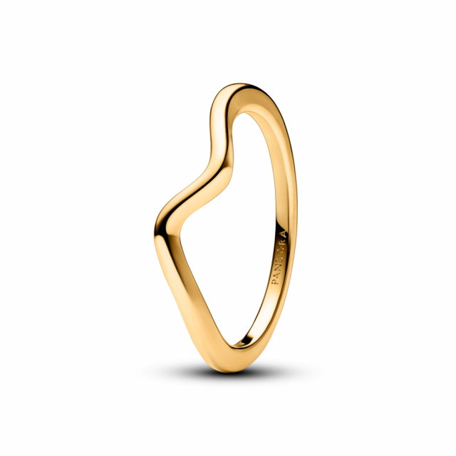 PANDORA prsten Leštěný zvlněný prsten 163095C00