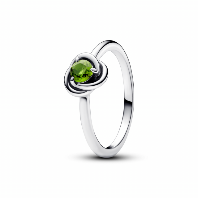 PANDORA prsten Jarně zelený kruh věčnosti 192993C08