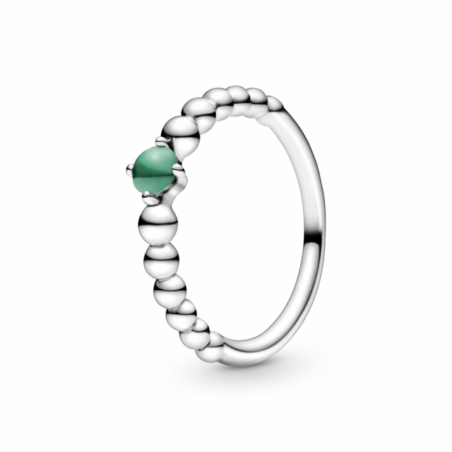 PANDORA prsten kuličkový Lesně zelený 198867C05