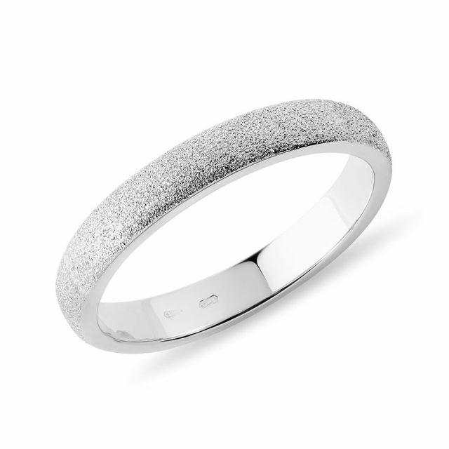 Snubní prsten z bílého 14k zlata pro dámy KLENOTA