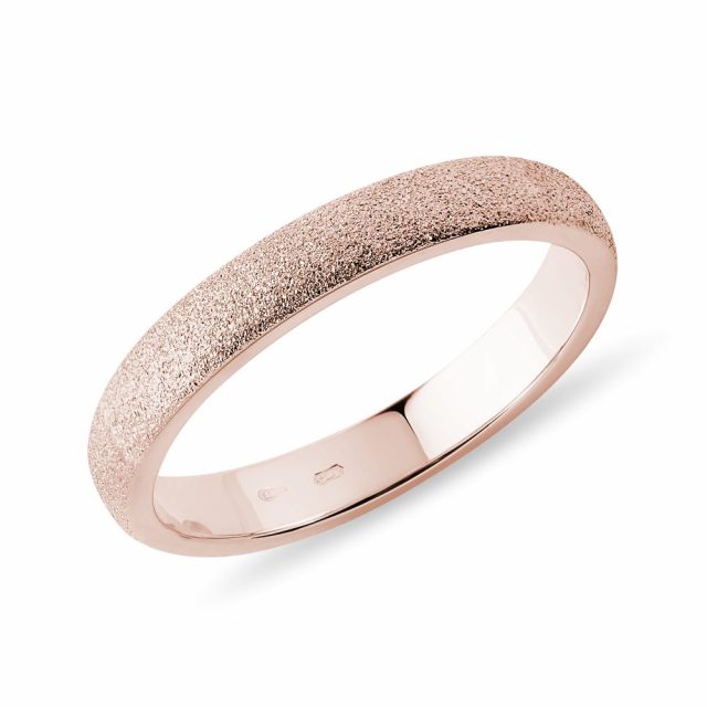 Snubní prsten z růžového 14k zlata pro dámy KLENOTA
