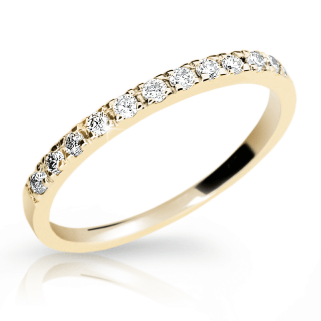 Zlatý prsten DF 10 ze žlutého zlata, s briliantem