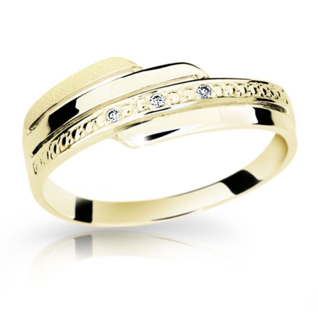 Zlatý prsten DF 1844 ze žlutého zlata, s briliantem