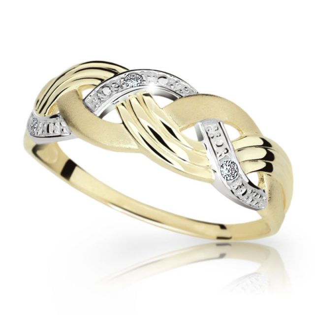 Zlatý prsten DF 18 ze žlutého zlata, s briliantem