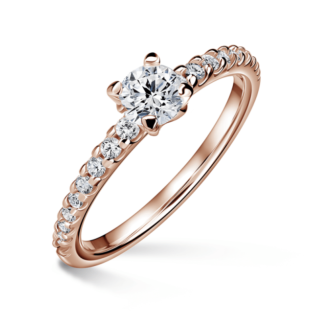Aria | Zásnubní prsten se středovým kamenem 0.0ct, růžové zlato, s diamanty