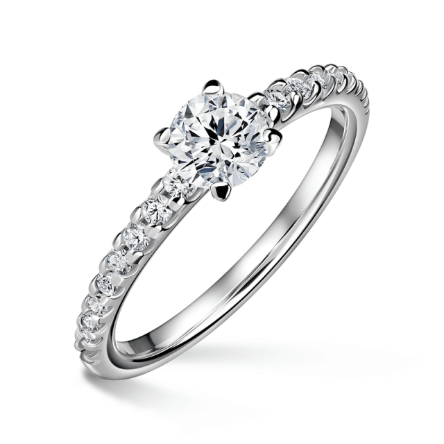 Aria | Zásnubní prsten se středovým kamenem 0.0ct, bílé zlato, s diamanty