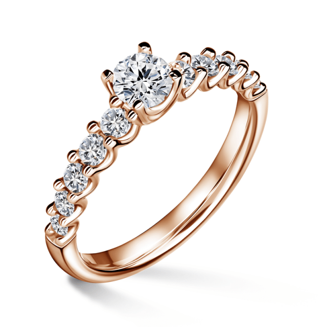 Dafné | Zásnubní prsten se středovým kamenem 0.400ct, růžové zlato, s diamanty
