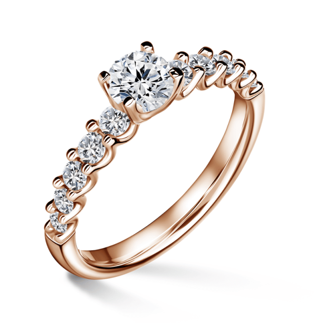 Dafné | Zásnubní prsten se středovým kamenem 0.0ct, růžové zlato, s diamanty