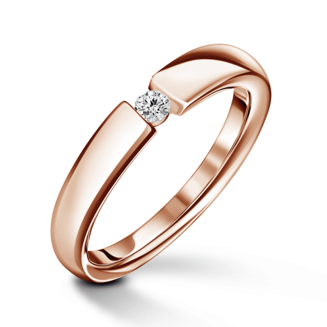 Diona | Zásnubní prsten se středovým diamantem 0.0ct, růžové zlato