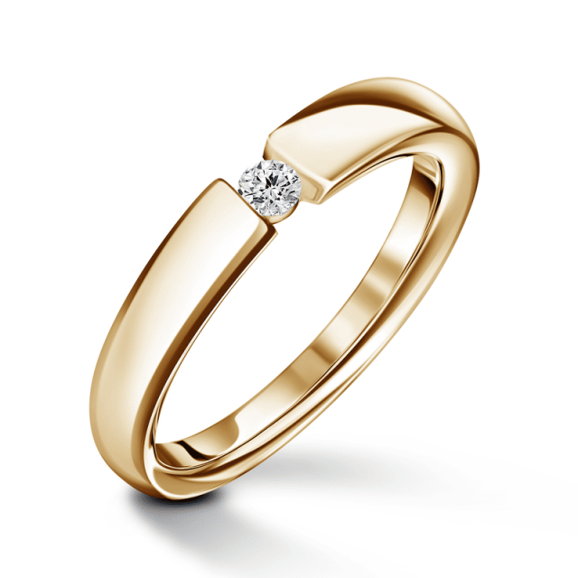 Diona | Zásnubní prsten se středovým diamantem 0.0ct, žluté zlato