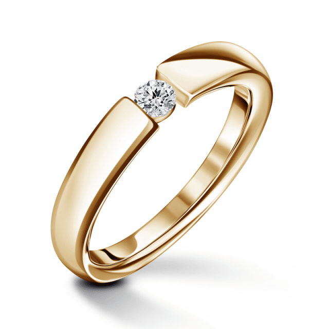 Diona | Zásnubní prsten se středovým diamantem 0.085ct, žluté zlato