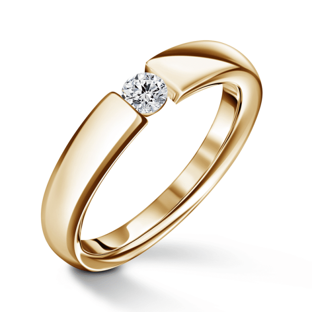 Diona | Zásnubní prsten se středovým diamantem 0.180ct, žluté zlato