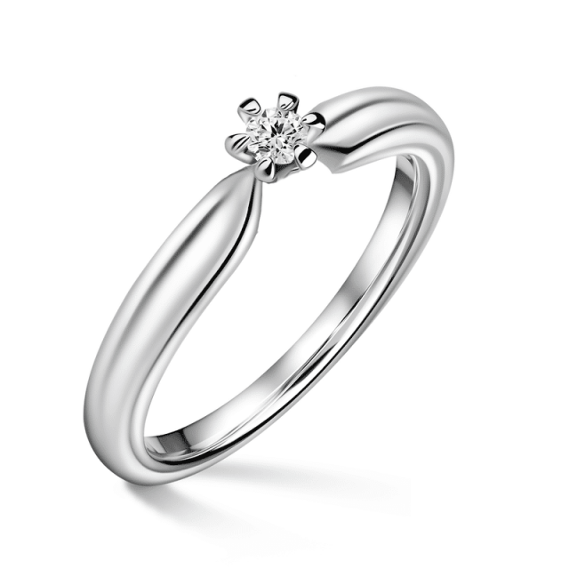 Florence | Zásnubní prsten se středovým diamantem 0.0ct, bílé zlato