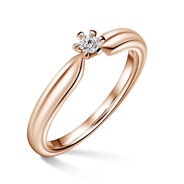 Florence | Zásnubní prsten se středovým diamantem 0.0ct, růžové zlato