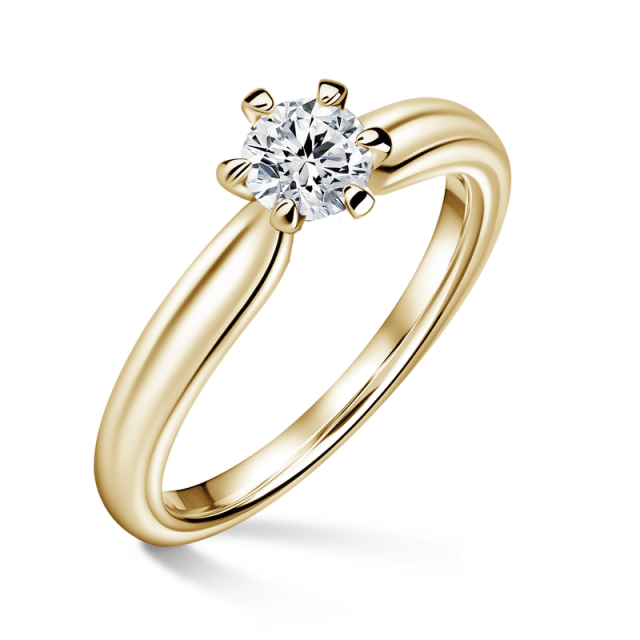 Florence | Zásnubní prsten se středovým diamantem 0.400ct, žluté zlato
