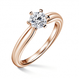 Florence | Zásnubní prsten se středovým diamantem 0.0ct, růžové zlato