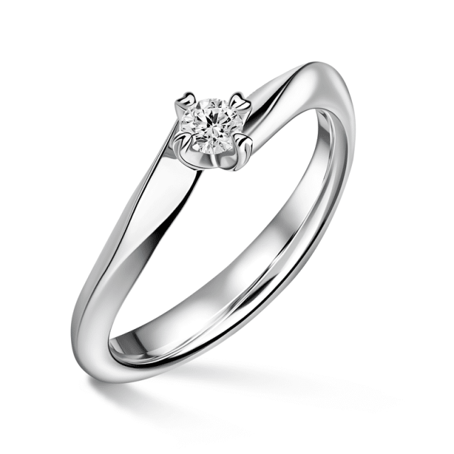 Freya | Zásnubní prsten se středovým diamantem 0.145ct, bílé zlato
