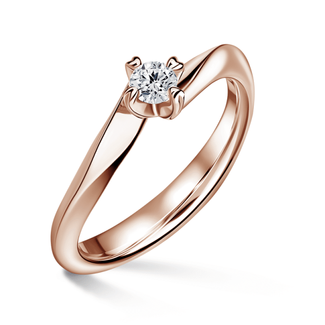 Freya | Zásnubní prsten se středovým diamantem 0.180ct, růžové zlato