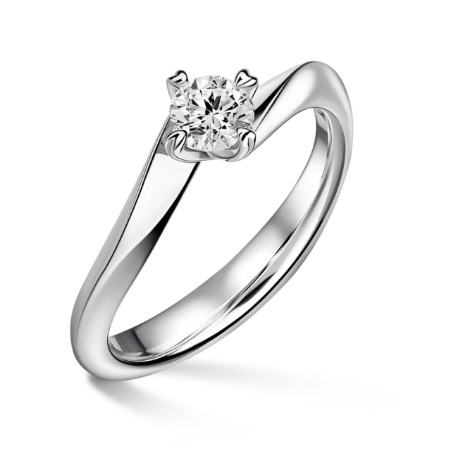 Freya | Zásnubní prsten se středovým diamantem 0.400ct, bílé zlato