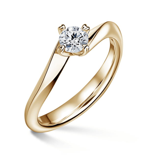 Freya | Zásnubní prsten se středovým diamantem 0.400ct, žluté zlato