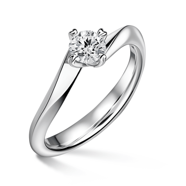 Freya | Zásnubní prsten se středovým diamantem 0.0ct, bílé zlato
