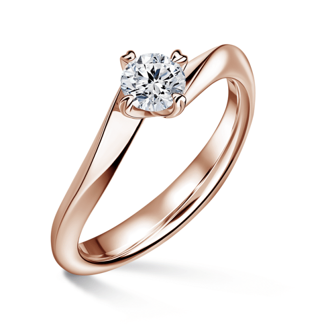 Freya | Zásnubní prsten se středovým diamantem 0.0ct, růžové zlato