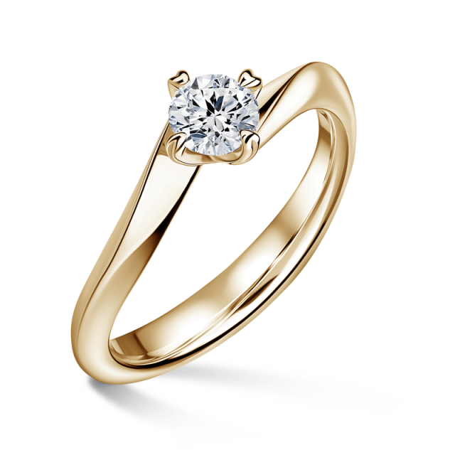 Freya | Zásnubní prsten se středovým diamantem 0.0ct, žluté zlato