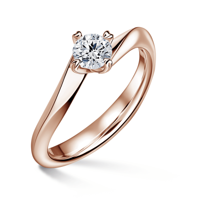 Freya | Zásnubní prsten se středovým diamantem 0.0ct, růžové zlato